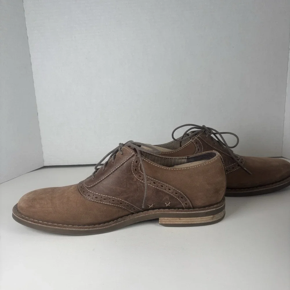 Original Penguin Munsingwear Mens Terry Oxford Shoe 9.5 Brown Suede Lace Up EUC